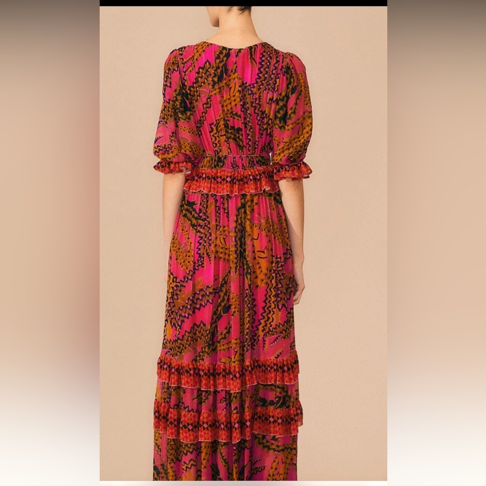 NWT Farm Rio pink croc maxi dress